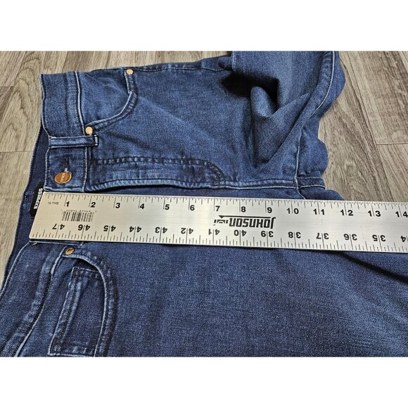 Express Jeans Womens 4 Short Blue Skinny High Rise Raw Hem Stretch Ankle Denim - Picture 12 of 13